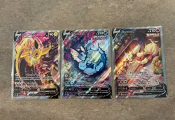 Pokemon TCG Alt Art SWSH Promo Set Flareon 179, Vaporeon 181, And Jolteon 183. - Image 1