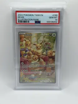 Eevee 188/167 Illustration Rare Pokemon Twilight Masquerade PSA 10 Gem Mint - Image 1