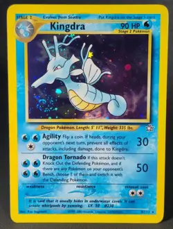 Kingdra 8/111 MP Holo Rare Neo Genesis Unlimited Edition Pokemon WOTC SWIRL - Image 2