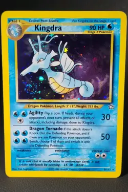 Kingdra 8/111 MP Holo Rare Neo Genesis Unlimited Edition Pokemon WOTC SWIRL - Image 3