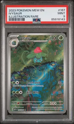 2023 POKEMON MEW EN-151 167/165 IVYSAUR ILLUSTRATION RARE- PSA 9 - Image 1