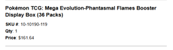 Pokemon Mega Evolution-Phantasmal Flames Booster Display Box (36 Packs) PRESALE - Image 2