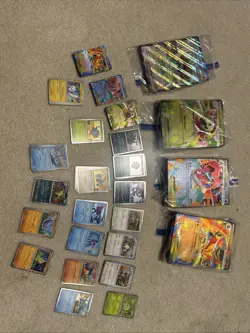 Box Of Miscellaneous Pokemon Cards,pins And Coins - Image 1