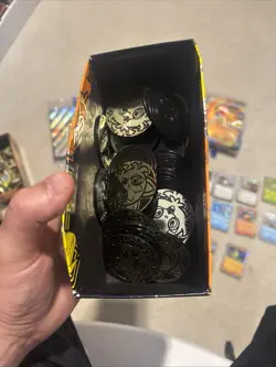 Box Of Miscellaneous Pokemon Cards,pins And Coins - Image 4