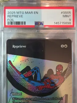 Magic the Gathering Spider-Man Reprieve Borderless Mythic Foil Card Psa 9 - Image 3
