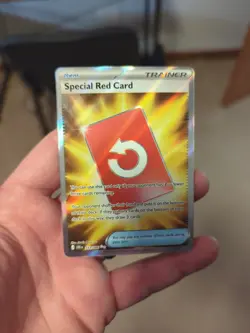 Special Red Card 113/086 Chaos Rising Trainer Full Art Holo Rare Pokemon Card NM - Image 1