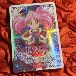 Chibiusa CHIBI MOON SPECIAL WAIFU GIRL Holo Merry Christmas Anime Card - Image 1