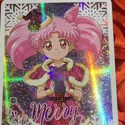 Chibiusa CHIBI MOON SPECIAL WAIFU GIRL Holo Merry Christmas Anime Card - Image 2