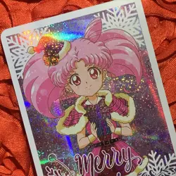 Chibiusa CHIBI MOON SPECIAL WAIFU GIRL Holo Merry Christmas Anime Card - Image 5
