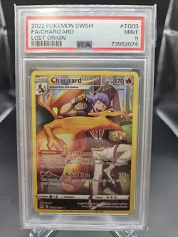 2022 Pokemon SWSH Lost Origin Charizard Full Art TG03 PSA 9 Mint - Image 1