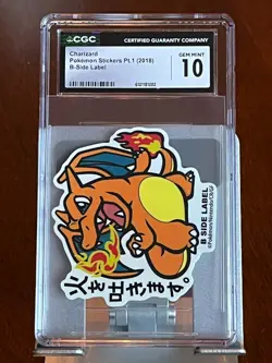 Pokemon Charizard Pokemon Stickers Pt.1 Japanese CGC 10 Gem Mint - Image 1