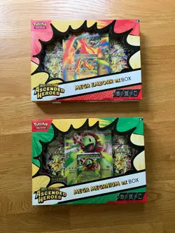 NEW SEALED Pokemon Ascended Heroes Mega Emboar ex Box & Mega Meganium ex Box - Image 1
