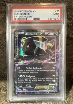 2016 POKEMON XY FATES COLLIDE #55 UMBREON EX PSA 9 - Image 1