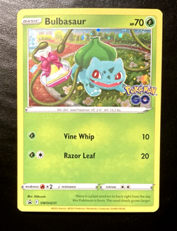 Bulbasaur SWSH231 Pokemon Go Sword & Shield Black Star Promo Cosmos Holo NM - Image 1
