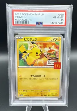 2025 POKEMON JAPANESE M-P PROMO MCDONALD'S #020 PIKACHU PSA 10 - Image 1