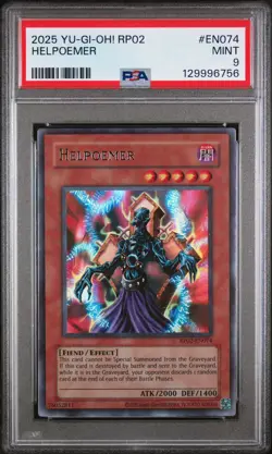 2025 YU-GI-OH! RP02-RETRO PACK 2 #EN074 HELPOEMER PSA 9 - Image 1