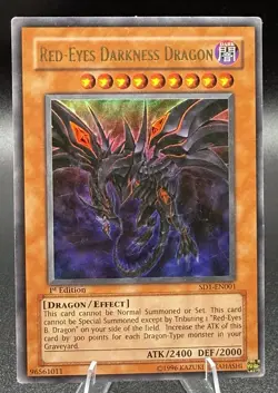 Yu-Gi-Oh! TCG Red-Eyes Darkness Dragon SD1-EN001 1st Edition FOIL - Image 1