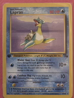 NM Lapras 1st Edition Fossil - Regular - Vintage Pokemon Card - Image 1