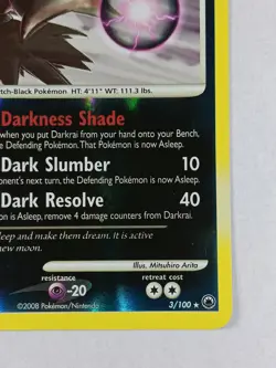 Pokemon Darkrai 3/100 Rare Majestic Dawn Reverse Holo Card 2008 - Image 4