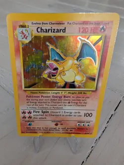 Charizard 4/102 Base Set Holo Pokemon Card, LP Condition, J8 - Image 1