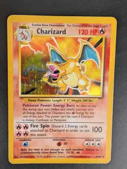 Charizard 4/102 Base Set Holo Pokemon Card, LP Condition, J8 - Image 4