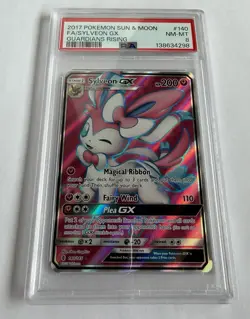 PSA 8 Sylveon GX #140 - Guardians Rising Full Art Pokemon Card - Pokemon TCG - Image 1