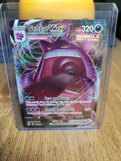 Pokemon TCG Gengar VMAX 157/264 Fusion Strike Ultra Rare Full Art Holo Card - Image 1