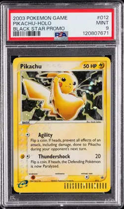 2003 POKEMON BLACK STAR PROMO #012 PIKACHU-HOLO PSA 9 - Image 1
