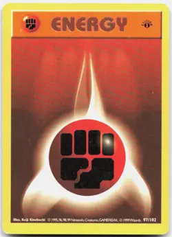 Fighting Energy 97/102 Common Base Set Shadowless Pokemon 1st Edition DMG - Image 1