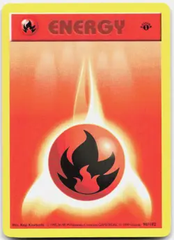Fire Energy 98/102 Common Base Set Shadowless Pokemon 1st Edition NM/LP - Image 1