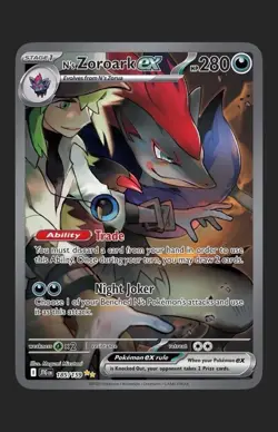 Pokemon TCG N's Zoroark ex 185/159 Sv09 Journey Together SIR Holo EN - Image 1