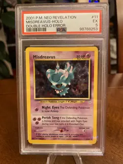 Misdreavus Double Holo Pokemon Neo Revelation 11/64 PSA 5 - Image 1