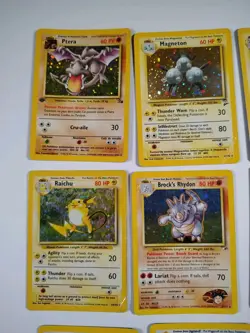 Zapdos, Raichu, Ditto, Jungle Fossil Base Set Damaged Holo Pokemon Card Lot - Image 3