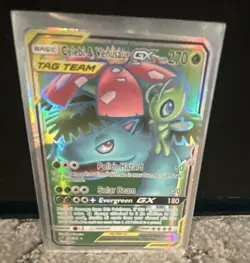 Celebi & Venusaur GX 159/181 SM Team Up TAG TEAM Holo 270HP - Image 1