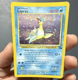 Pokemon TCG Lapras 10/62 Fossil Holo Rare Unlimited WOTC 1999 ENG 80 HP - Image 1