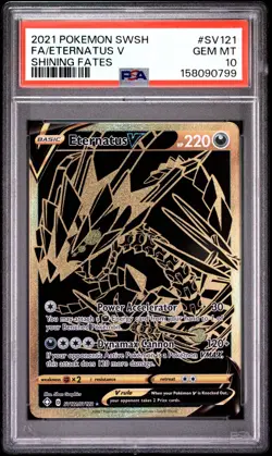 Pokemon TCG Eternatus V SV121/SV122 Shining Fates Shiny Vault Holo PSA 10 - Image 1