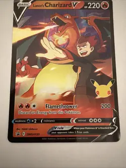 Lance's Charizard V SWSH133 Promo Holo 25th Anniversary Pokemon NM - Image 3