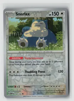 Snorlax #143/165 Sv Scarlet & Violet 151 Uncommon Reverse Holo Pokemon TCG NM - Image 1