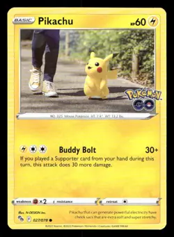 Pikachu 027/078 Pokemon GO NM/M Pokemon - Image 1