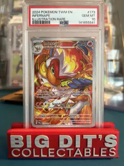 2024 POKEMON TWM EN-TWILIGHT MASQUERADE ILLUSTRATION RARE #173 INFERNAPE PSA 10 - Image 1