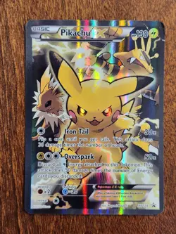Pikachu EX XY124 XY Holo Pokemon moderately played condition - Image 1