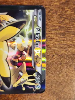 Pikachu EX XY124 XY Holo Pokemon moderately played condition - Image 4