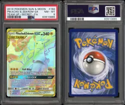 Pokemon Card Pikachu & Zekrom GX Team Up 184/181 Secret Rare SM Rainbow PSA 8 - Image 5