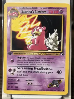Pokemon Card - Sabrina's Slowbro 1st Edition Gym Heroes 60/132 Near Mint - Image 1