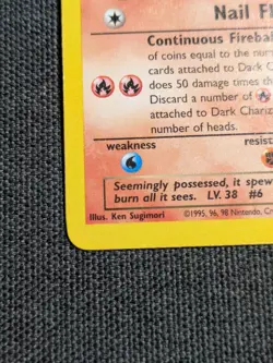 Pokemon 1999-2000 WOTC Team Rocket Rare Non-Holo Card #21/82 Dark Charizard NM - Image 5