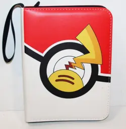 Pokemon 400 Card 4 Pocket 3 Ring Binder - Red, White, Yellow Poke Ball Pikachu - Image 1
