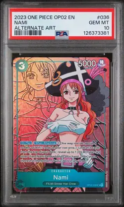 Psa 10 Nami OP02 036 SR Alt Art Paramount War English One Piece Card Game - Image 2