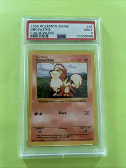 Pokemon TCG Growlithe Base Set, Shadowless Uncommon Card 28/102 - Image 1