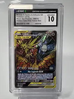 CGC 10 GEM 💎 POKEMON BLACK STAR PROMO MOLTRES & ZAPDOS & ARTICUNO GX SM210 PSA - Image 1