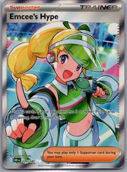 Emcee's Hype 220/182 Ultra Rare Destined Rivals Pokemon Near Mint - Image 1